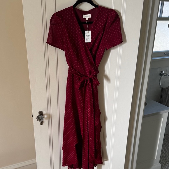 bohme Dresses & Skirts - Bohme Burgundy Midi Wrap Dress